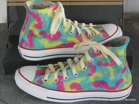 Men sz 5.5 Rainbow Pastel Hand Dyed Converse Sneakers Hi Top Women