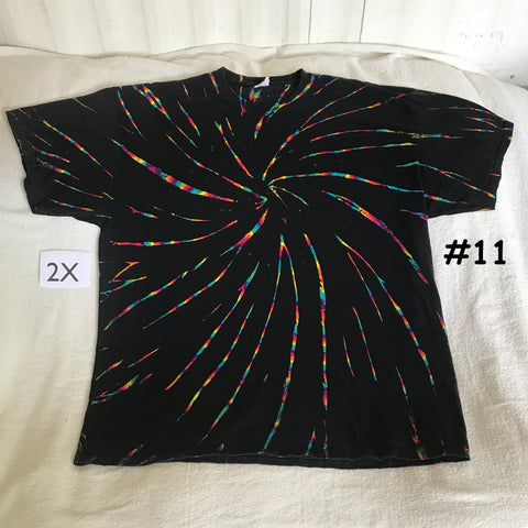 2X Midnight Crystal Rainbows Spiral Tie-Dye  tee #11