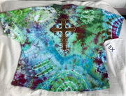 5X Ice-Dyed Peace Love & Faith Tie-Dye Tee
