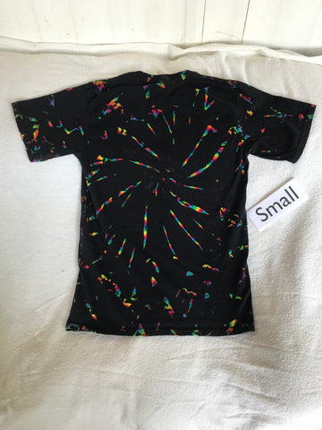 Small Midnight Crystal Rainbows Spiral/Scrunch Tie-Dye tee  #36