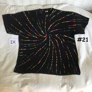 2X Midnight Crystal Rainbows Front Spiral Tie-Dye tee #21