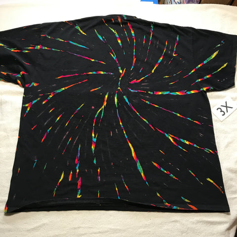 3X Midnight Crystal Rainbows Spiral Tie-Dye  tee #43