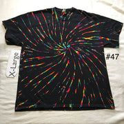 XL Midnight Crystal Rainbows Tie-Dye Spiral tee #47