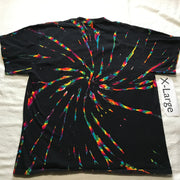 XL Midnight Crystal Rainbows Tie-Dye Spiral tee #47