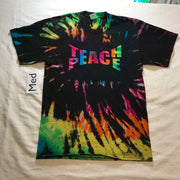 Adult Medium Discharged Rainbow Spiral 'Teach Peace' Tee ✌️ (ON HOLD)