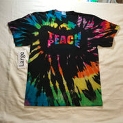 Adult Large Discharged Rainbow Spiral 'Teach Peace' Tee ✌️#1