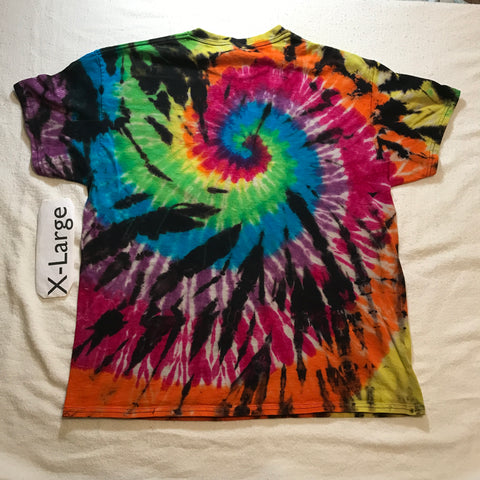 XL Discharged Rainbow Spiral 'Teach Peace' Tee ✌️