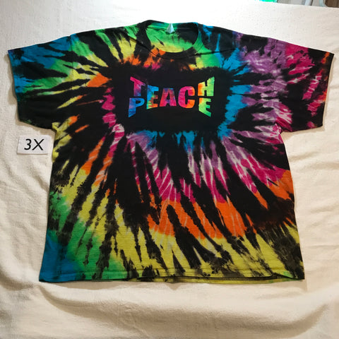 3X Discharged Rainbow Spiral 'Teach Peace' Tee ✌️