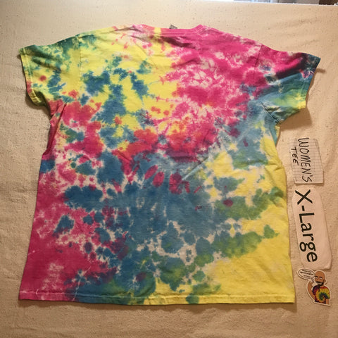 Womens XL Tie-Dye Pastel Scrunch tee #1