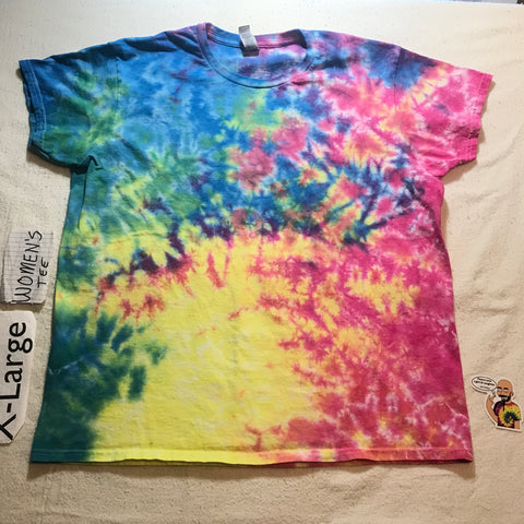 Womens XL Tie-Dye Pastel Scrunch tee #3