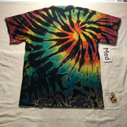 Adult Medium Discharged & Dyed Midnight Rainbows Tie-Dye Tee