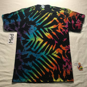 Adult Medium Discharged & Dyed Midnight ZigZag Rainbows Tie-Dye Tee