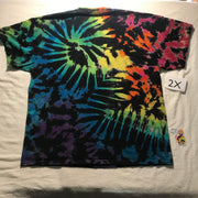 2X Discharged & Dyed Midnight ZigZag Spiral Rainbows Tie-Dye Tee