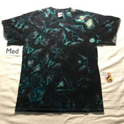 Adult Medium Turquoise 'Midnight Glow' RonStar Discharged & Tie-Dye Tee