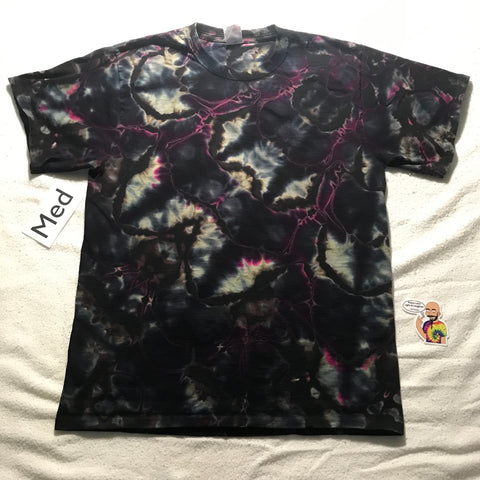 Adult Medium Purple 'Midnight Glow' RonStar Discharged & Tie-Dye Tee