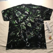 XL Bright Green 'Midnight Glow' RonStar Discharged & Tie-Dye Tee