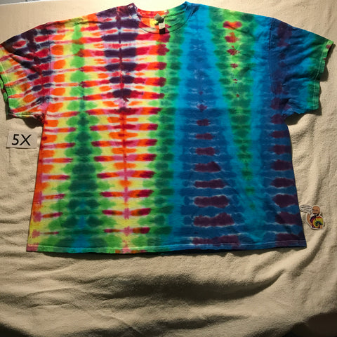 5X Pleated Rainbow Tie-Dye Pleated Tee