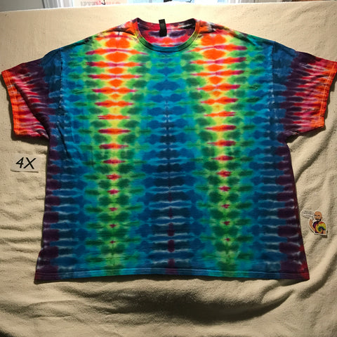 4X Pleated Rainbow Tie-Dye Pleated Tee