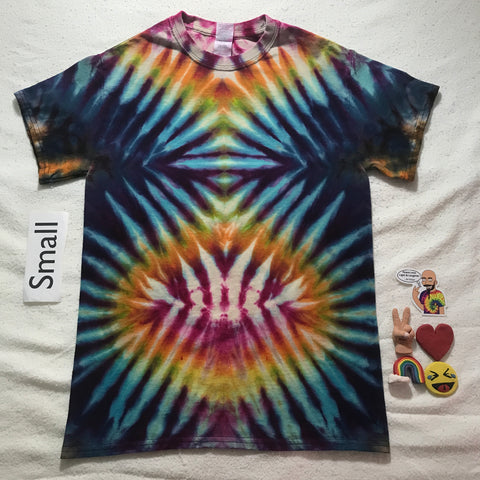 Adult Small Ice Dyed Random Pleated Tee