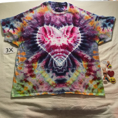 3X Ice Dyed Time Warp Heart tee