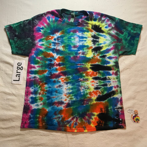 Adult Large Tie-Dye Random WILD Time Warp Pleated Tee