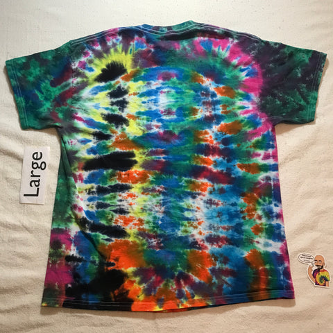 Adult Large Tie-Dye Random WILD Time Warp Pleated Tee