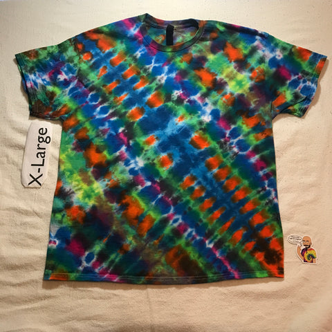 XL Tie-Dyed Random WILD Pleated Tee