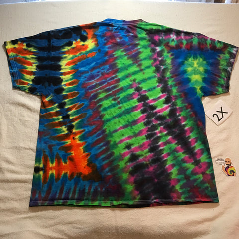 2X Random Pleated WILD Tie-Dye Tee