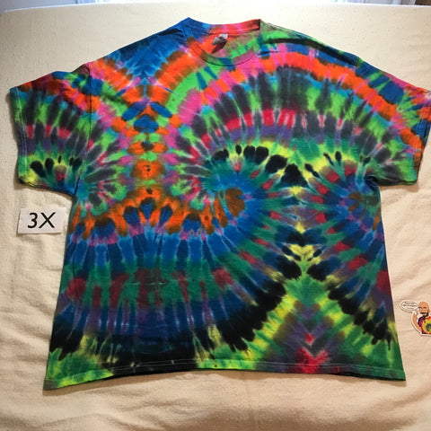 3X WILD Random Pleats, Folds & Spirals Tie-Dye Tee