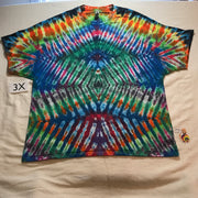 3X WILD Diamond Pleated Tie-Dye Tee