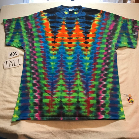 4X Tall Intentionally Random WILD Pleated Tie-Dye Tee