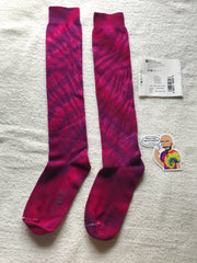 Tie-Dyed Fuchsia & Purple Knee Socks