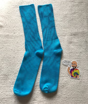 Tie-Dyed Turquoise & Blue Bird Bamboo Socks sz 9-11