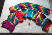 Tie-Dyed Rainbow Candy Cane Spiral Knee Sock