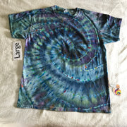 Adult Large Ice Dyed Spiral tee w/Crystal Rainbow hi lights