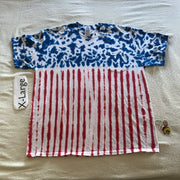 XL Tie-Dyed Flag Design Pocket Tee