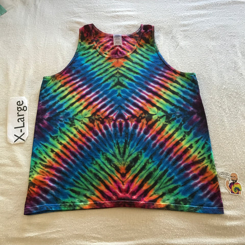 Adult XL Midnight Rainbow X Tie-Dye Tank Top