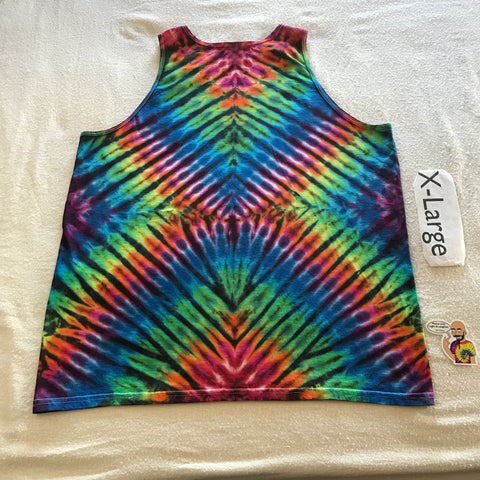 Adult XL Midnight Rainbow X Tie-Dye Tank Top