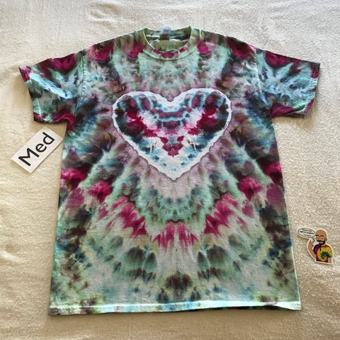 Adult Medium Ice-Dyed Time Warp Heart Tee
