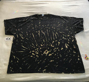 Discharged MidNight UV-Glow 4X Tie-Dye Pleated Scrunch Tee