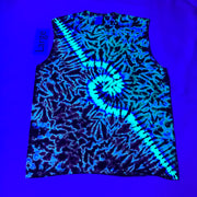 Midnight UV-Glow Tie-Dye Large Scrunch with Spiral/Hook Muscle Tee