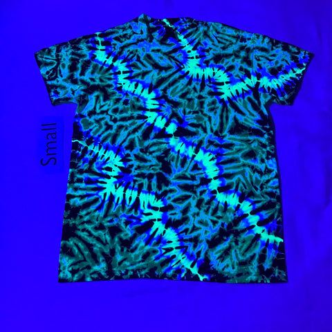 Adult Small Midnight UV-Glow Tie-Dye Scrunch Tee