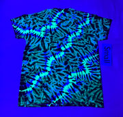 Adult Small Midnight UV-Glow Tie-Dye Scrunch Tee