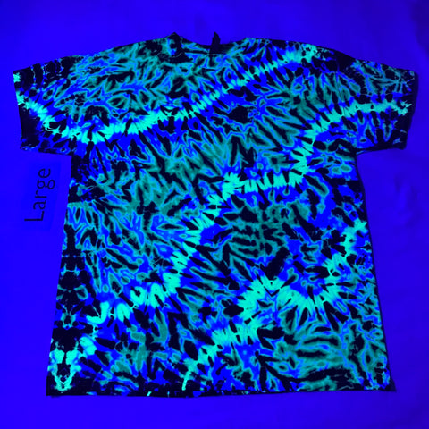 Midnight UV-Glow Tie-Dye  Adult Large Scrunch Tee