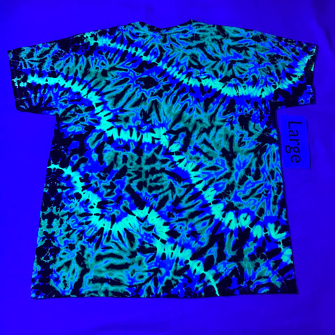 Midnight UV-Glow Tie-Dye  Adult Large Scrunch Tee