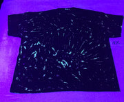 Discharged MidNight UV-Glow 4X Tie-Dye Pleated Scrunch Tee