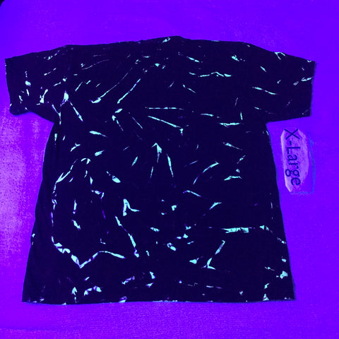 Discharged MidNight UV-Glow XL Tie-Dye Scrunch Tee