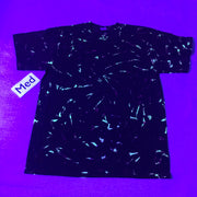 Discharged MidNight UV-Glow Adult Medium Tie-Dye Scrunch Tee
