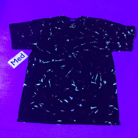 Discharged MidNight UV-Glow Adult Medium Tie-Dye Scrunch Tee