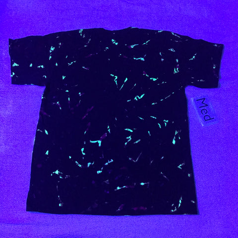 Discharged MidNight UV-Glow Adult Medium Tie-Dye Scrunch Tee
